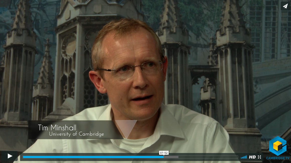 Dr Tim Minshall being interviewed on Cambridge TV