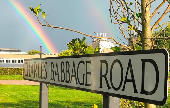 Charles Babbage Road sign