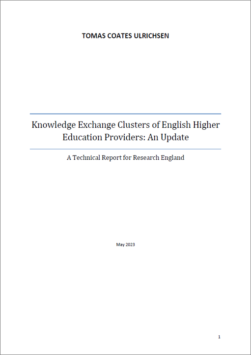 Knowledge Exchange Clusters of English Higher Education Providers