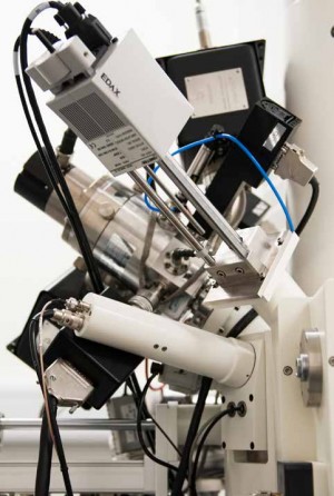 Focused Ion Beam (FIB) microscope which can image and machine materials at a scale of 10nm.