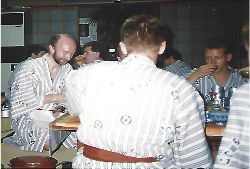 Mike Gregory and MET students on the overseas research project, 1988.