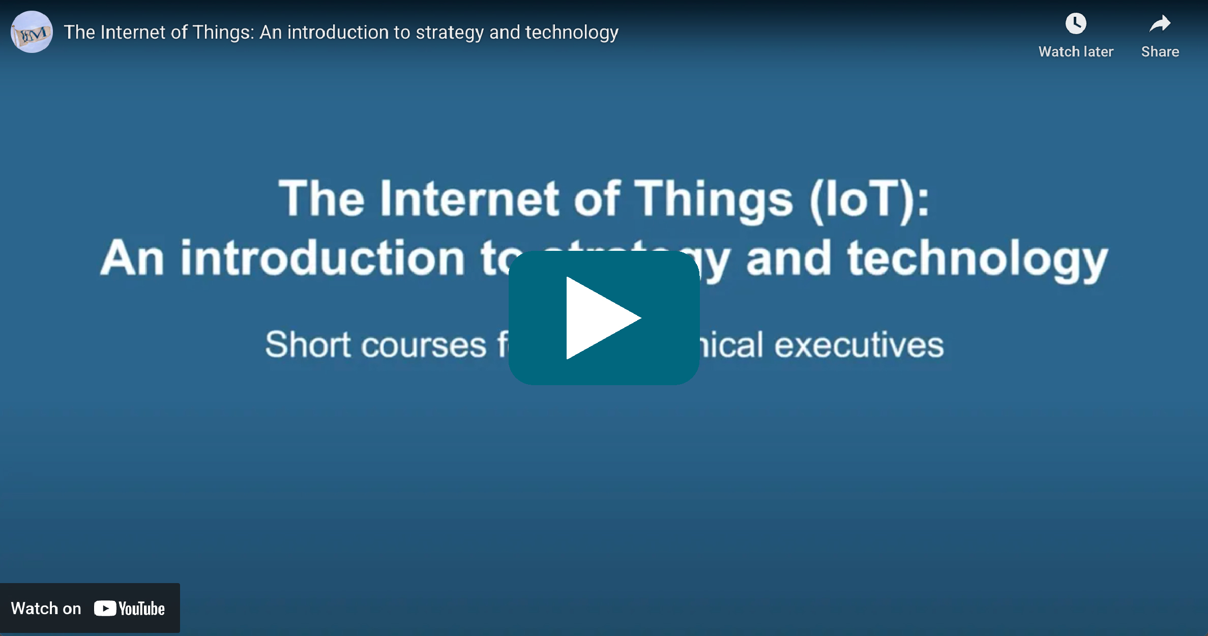 Video Thumbnail: The IoT of things : An INtro to strategy & Tech